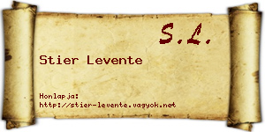 Stier Levente névjegykártya