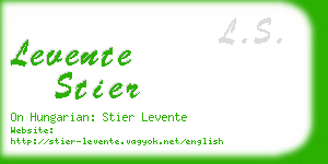 levente stier business card